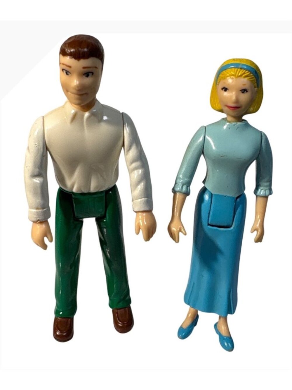 Vintage Fisher Price Sweet Street Figures Mom Dad Dollhouse Articulated Limbs 4"